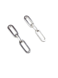 SQUARE chain short earrings