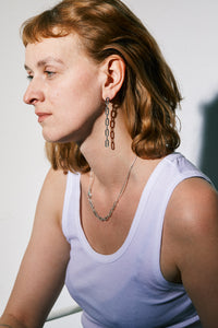 SQUARE chain xtralong earrings